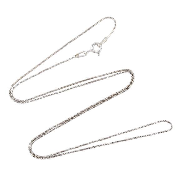 Vintage Sterling Silver 925 Italy Box Chain Necklace 18.5” - Picture 1 of 3